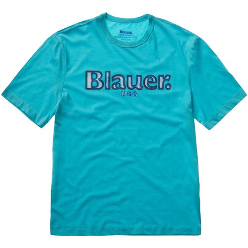 T-shirt & Polo T-shirt girocollo turchese in cotone - Blauer - Modalova