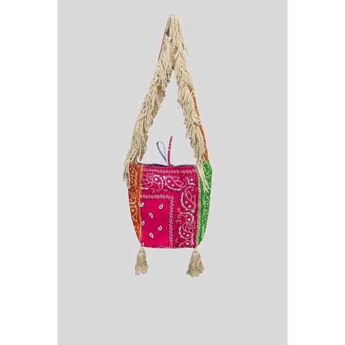 Borsa Secchiello Bandana Con Passamaneria Frange - Multicolor - Mia Bag - Modalova