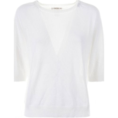 T-shirt & Polo T-shirt bianca con maniche a 3/4 - Kangra - Modalova