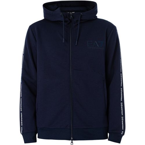 Felpa Felpa Con Cappuccio E Zip Con Logo Sul Petto - Emporio Armani EA7 - Modalova