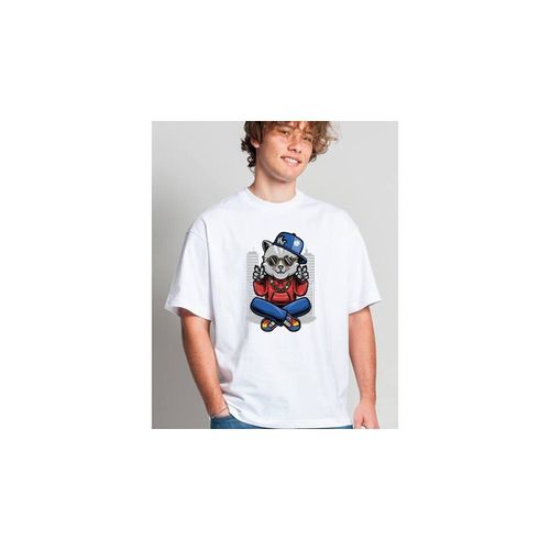 T-shirt T-Shirt Personalizzata Grafica Gatto Streetwear - Urban Shop - Modalova