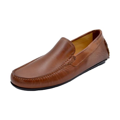 Scarpe Mocassino barca uomo cuoio comfort casual made in italy in vera - Malu Shoes - Modalova