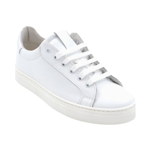 Sneakers Sneakers bassa uomo in vera pelle bianca con cuciture tono su t - Malu Shoes - Modalova
