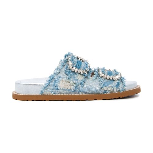 Sandali Coral SLIDE METAL DENIM JEWEL BUCKLE WHI - Coral Blue - Modalova