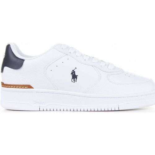 Sneakers Sneaker in pelle bianco blu con logo - Ralph lauren - Modalova