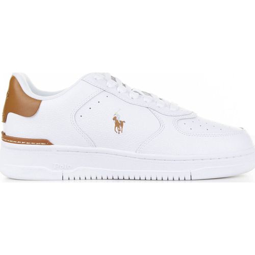 Sneakers Sneaker in pelle bianco marrone con logo - Ralph lauren - Modalova