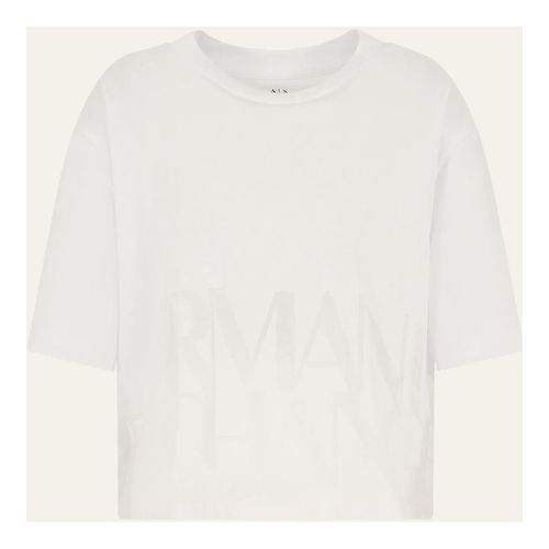 T-shirt & Polo T-shirt donna cropped AX in misto cotone fiammato - EAX - Modalova
