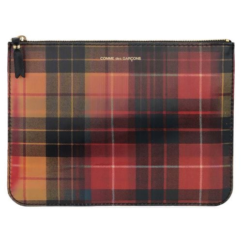 Portafoglio Bustina Comme des Garçons Wallet Lenticular Tartan rosso e - Comme Des Garcons - Modalova