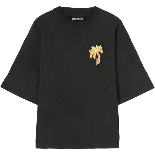 T-shirt BURNING PALM OVER TEE - Palm Angels - Modalova