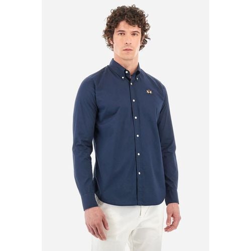 Camicia a maniche lunghe CCMC02-PP003 POPLIN-07017 NAVY - La martina - Modalova