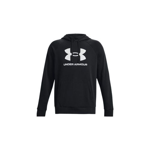 Felpa Maglia Rival Fleece Logo Uomo Black/White - Under armour - Modalova