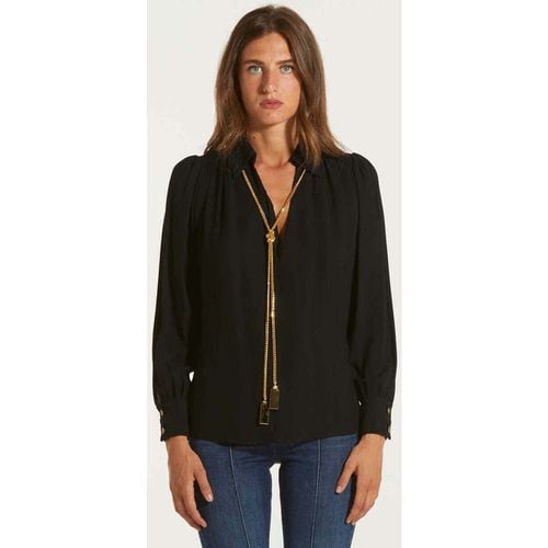 Camicia blusa in georgette con charms - Elisabetta Franchi - Modalova