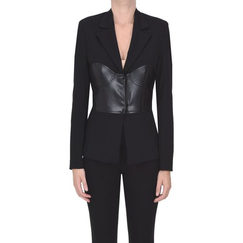 Giacche Blazer con inserto in ecopelle CSG00004030AI - Simona Corsellini - Modalova