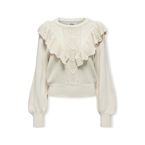 Maglione Cherry LS Ruffle Knit - Birch - Only - Modalova