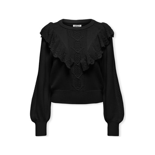 Maglione Cherry LS Ruffle Knit - Black - Only - Modalova