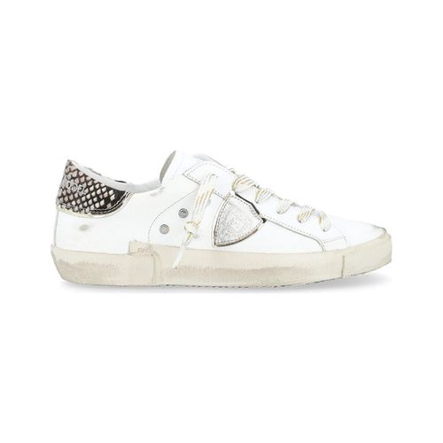 Sneakers Sneaker Paris X bianca con dettagli pitonati - Philippe Model - Modalova