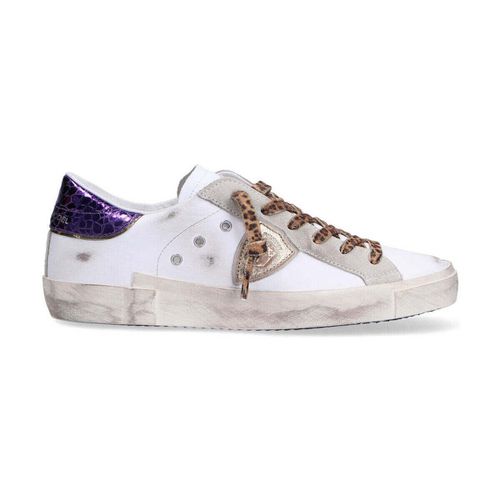 Sneakers basse sneaker Paris bianca viola - Philippe Model - Modalova