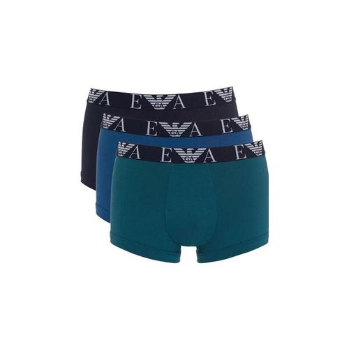 Boxer Three Pack Logo Trunks Green//Black - Emporio armani - Modalova