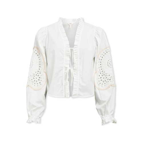 Camicetta Noos Top Brodera L/S - White Sand - Object - Modalova