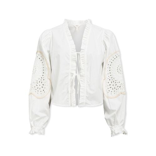 Camicetta Noos Top Brodera L/S - White Sand - Object - Modalova