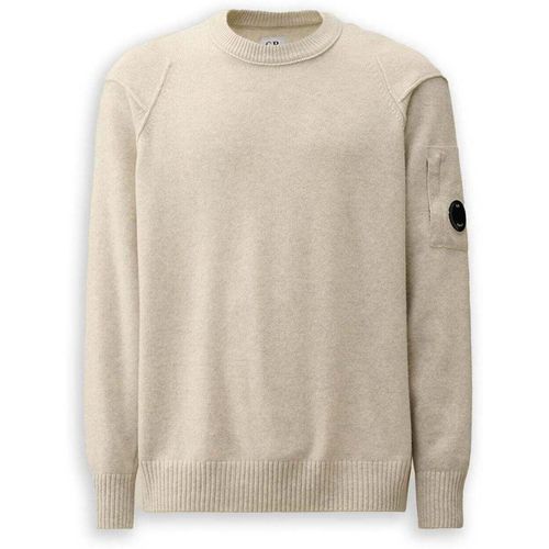 Felpa Cp Company Lambswool Beige - Cp Company - Modalova