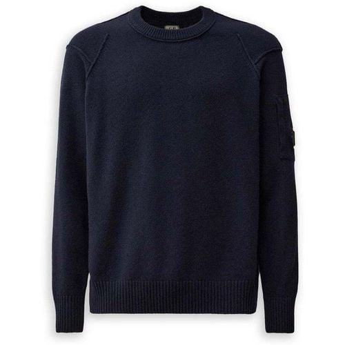 Felpa Cp Company Lambswool Blu - Cp Company - Modalova