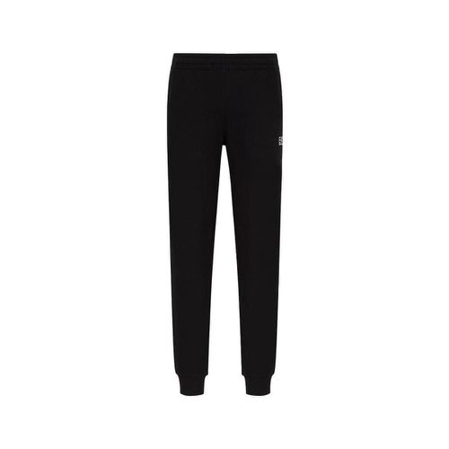 Pantaloni Sportivi Logo Series Cotton Blend Joggers Black - Ea7 emporio armani - Modalova