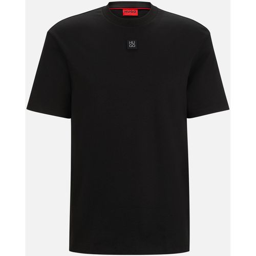 T-shirt & Polo T-shirt nera regular fit in cotone intrecciato - Boss - Modalova