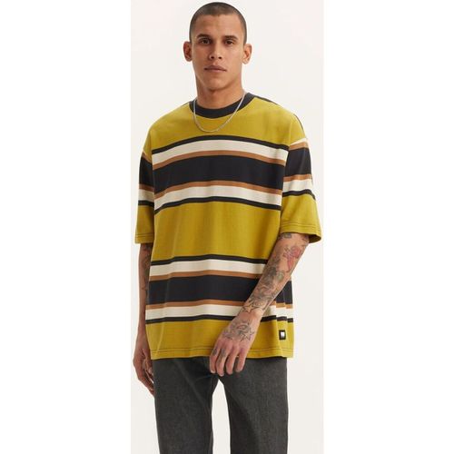 T-shirt & Polo A1005 0024 - SKATE TEE-SULPHUR STRIPE GREEN AND BROWN - Levis - Modalova