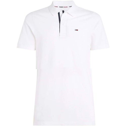 T-shirt & Polo Slim Flag Placket Polo Shirt White - Tommy Jeans - Modalova