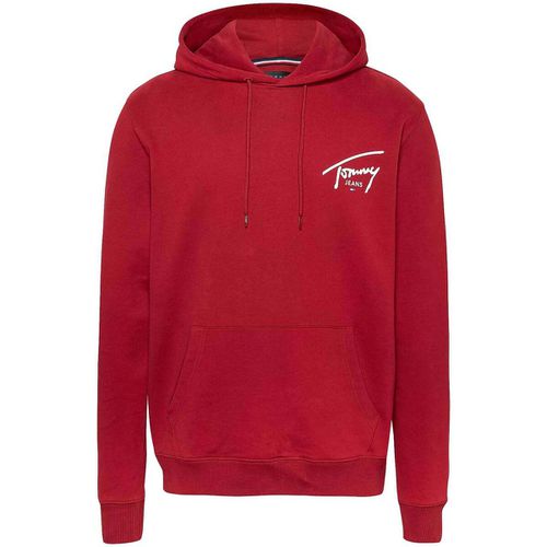 Felpa Signature Logo Graphic Hoodie Regatta Red - Tommy Jeans - Modalova