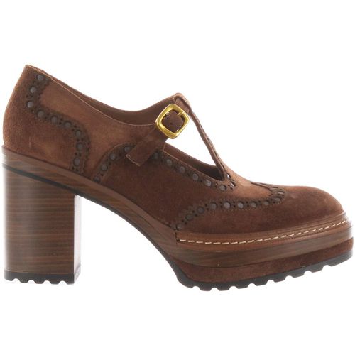 Scarpe Mocassino mary jane in velluto brogue con tacco - Pon´s Quintana - Modalova