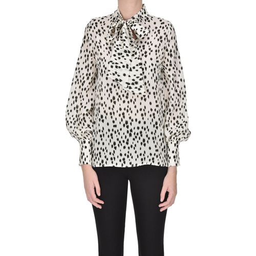 Camicia Blusa in crepè di seta animalier TPC00004052AI - True Royal - Modalova