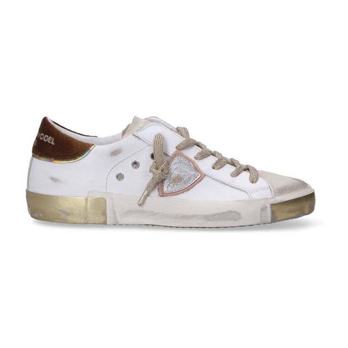 Sneakers basse sneaker Paris bianca bronzo - Philippe Model - Modalova