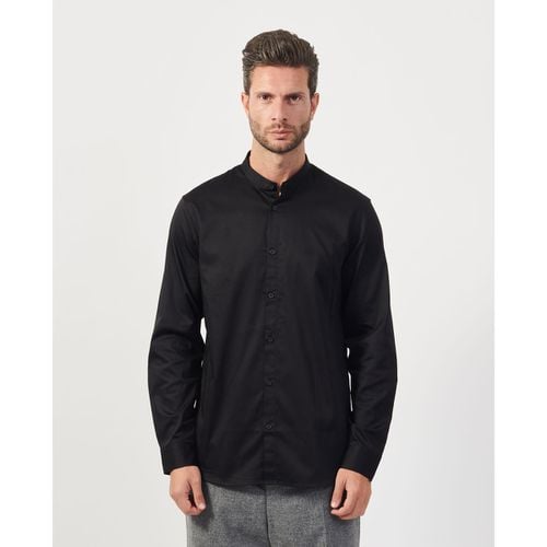 Camicia a maniche lunghe Camicia nera con collo alla coreana - EAX - Modalova