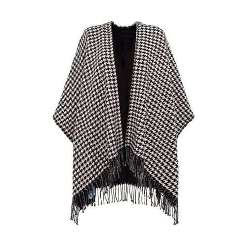 Sciarpa Poncho Pied De Poule Con Spilla - Blugirl - Modalova