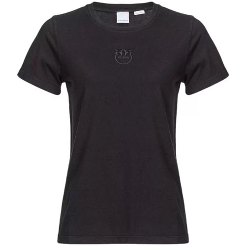 T-shirt & Polo t-shirt nera con logo cucito - Pinko - Modalova