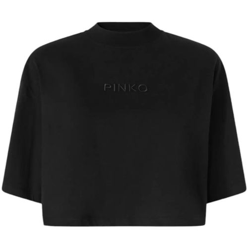 T-shirt & Polo t-shirt nera corta con ricamo - Pinko - Modalova