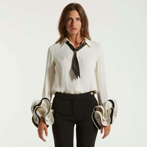 Camicia camicia in georgette con ruches - Elisabetta Franchi - Modalova