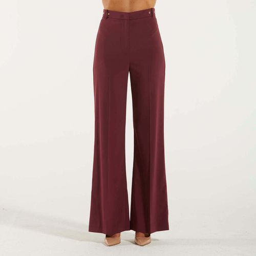 Pantaloni paantalone palazzo in crepe bordeaux - Patrizia pepe - Modalova