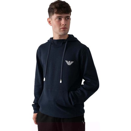 Felpa Lounge Hooded Sweatshirt Navy - Emporio armani - Modalova