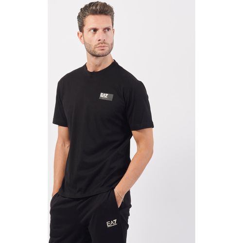 T-shirt & Polo T-shirt nera girocollo in cotone - Emporio Armani EA7 - Modalova