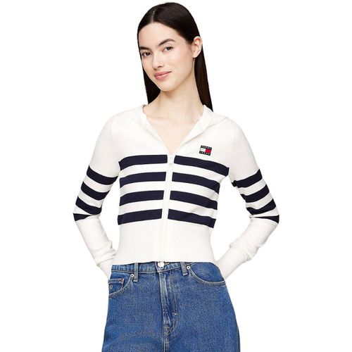 Felpa TJW STRIPE ZIP THRU BADGE HOOD - Tommy Jeans - Modalova