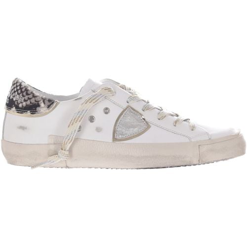 Sneakers Sneaker paris x low in pelle con tallone pitonato - Philippe Model - Modalova