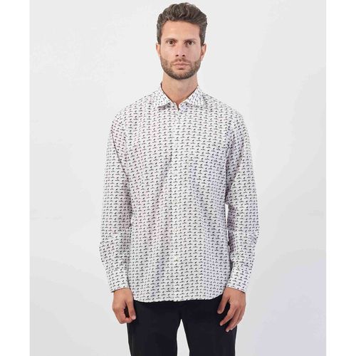 Camicia a maniche lunghe Camicia uomo in cotone con microstampa - Boss - Modalova