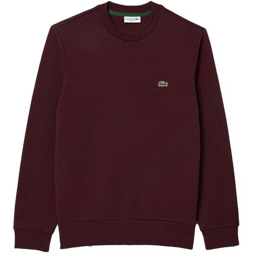 Felpa Fleece Crew Sweatshirt Bordeaux - Lacoste - Modalova