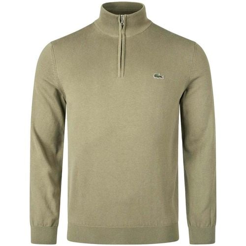 Felpa Quarter Zip Knit Sweater Khaki Green - Lacoste - Modalova