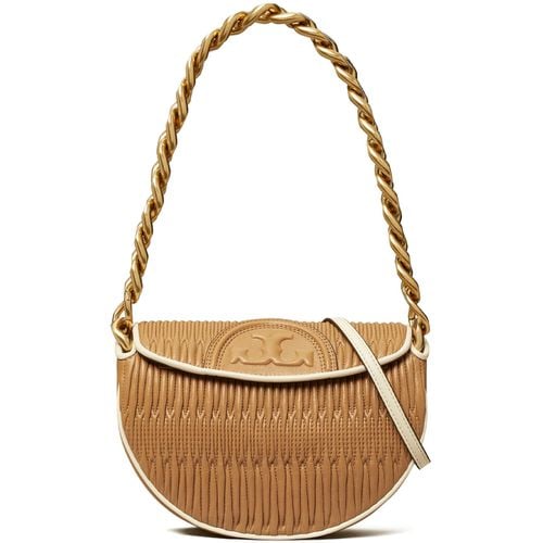 Borsa a tracolla Mini bag Fleming a mezzaluna con motivo plissettato - Tory Burch - Modalova