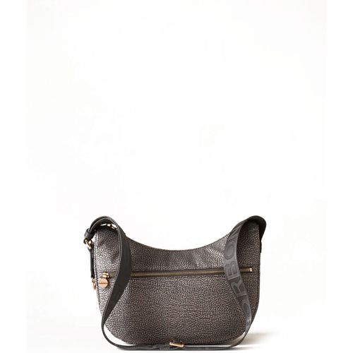 Borsa a tracolla Borsa a tracolla Luna Hobo small in tessuto Op grigio - Borbonese - Modalova