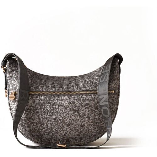 Borsa a tracolla Borsa a tracolla Luna Hobo middle in tessuto Op grigio - Borbonese - Modalova